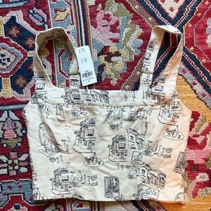 Abercrombie & Fitch Cream Graphic Crop Top